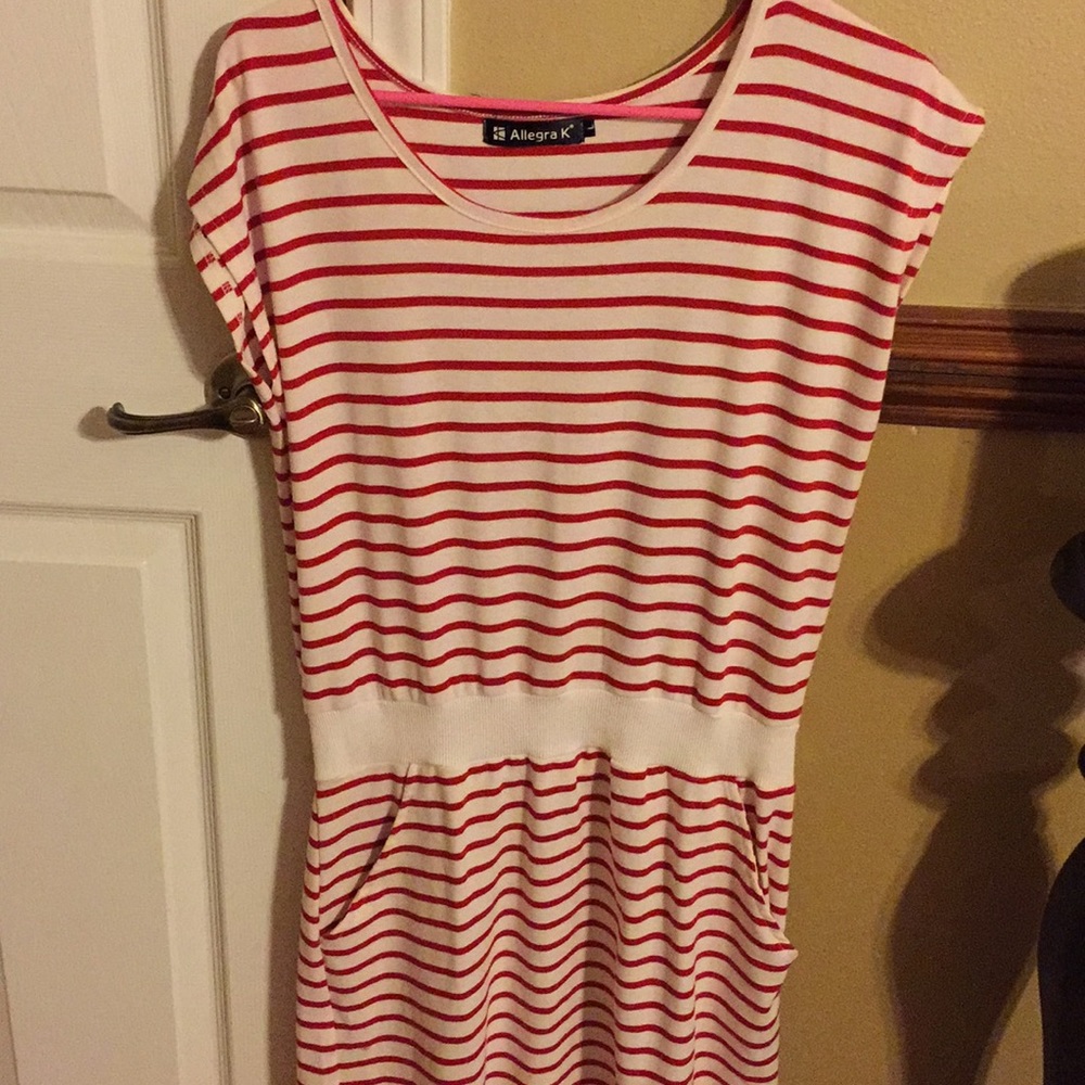 Allegra k brand stripe dress with pockets